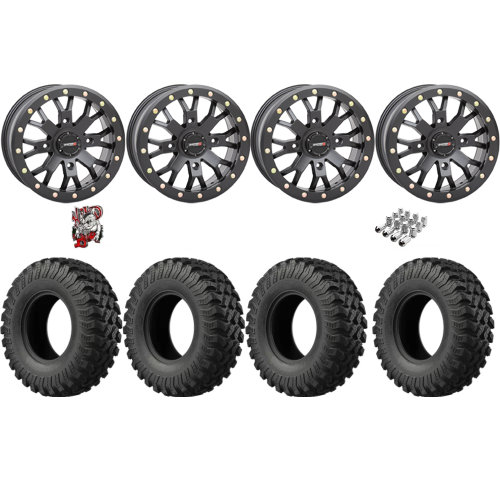 EFX MotoRally 37x10-15 Tires on SB-4 Matte Black Beadlock Wheels