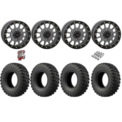 EFX MotoRally 37x10-15 Tires on SB-5 Gunmetal Grey Beadlock Wheels