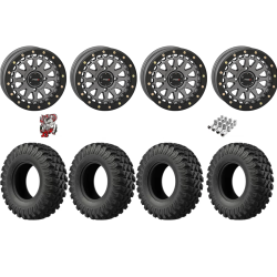 EFX MotoRally 37x10-15 Tires on SB-6 Gunmetal Grey Beadlock Wheels