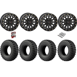 EFX MotoRally 37x10-15 Tires on SB-6 Matte Black Beadlock Wheels