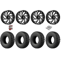 EFX MotoRally 37x10-18 Tires on Fuel Reaction Gloss Black Milled Wheels