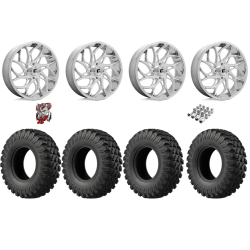 EFX MotoRally 37x10-18 Tires on Fuel Runner Polished Wheels