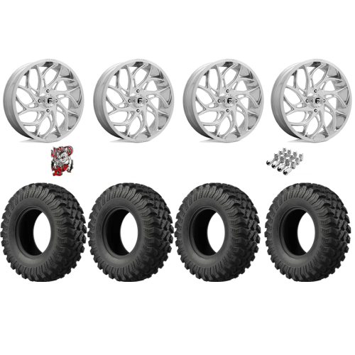 EFX MotoRally 37x10-18 Tires on Fuel Runner Polished Wheels