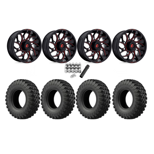 EFX MotoRally 35x10-18 Tires on Fuel Runner Candy Red Wheels