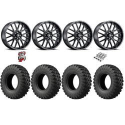 EFX MotoRally 37x10-18 Tires on ITP Hurricane Gloss Black Wheels