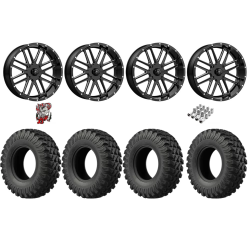 EFX MotoRally 37x10-18 Tires on MSA M35 Bandit Gloss Black Milled Wheels