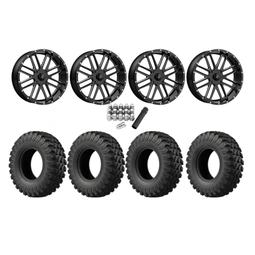 EFX MotoRally 37x10-18 Tires on MSA M35 Bandit Gloss Black Milled Wheels