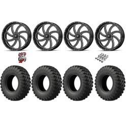 EFX MotoRally 37x10-18 Tires on MSA M36 Switch Gloss Black Milled Wheels