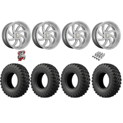 EFX MotoRally 37x10-18 Tires on MSA M36 Switch Brushed Titanium Wheels