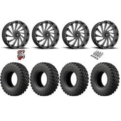 EFX MotoRally 37x10-18 Tires on MSA M46 Blade Gloss Black Milled Wheels