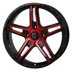 BKT AT 171 37x9-22 Tires on Frontline 505 Red Tint Wheels