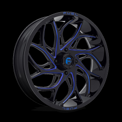 BKT AT 171 37-9-22 Tires on Fuel Runner Candy Blue Wheels