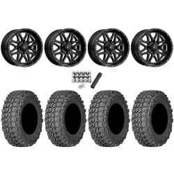 Gladiator X Comp ATR 28x10-14 (10ply) Radial Tires on MSA M26 Vibe Gloss Black Milled Wheels