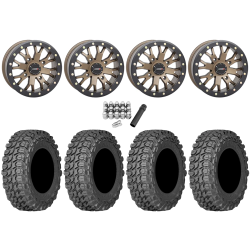 Gladiator X Comp ATR 28x10-14 (10ply) Radial Tires on System 3 Offroad SB-4 Bronze Beadlock Wheels