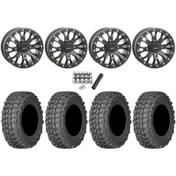 Gladiator X Comp ATR 28x10-14 (10ply) Radial Tires on System 3 Offroad ST-3 Matte Black Wheels