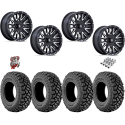 Kenda Klever X/T 28x10-14 Tires on MSA M49 Creed Matte Black & Machined Wheels