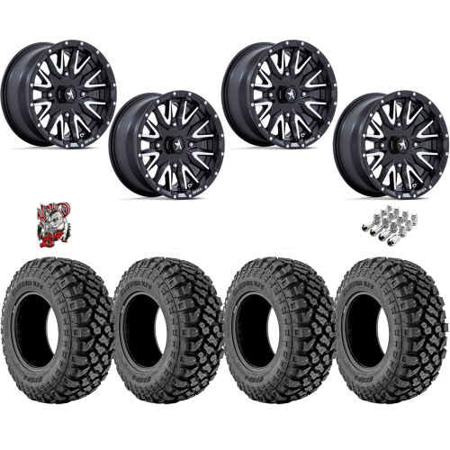 Kenda Klever X/T 32x10-15 Tires on MSA M49 Creed Matte Black & Machined Wheels