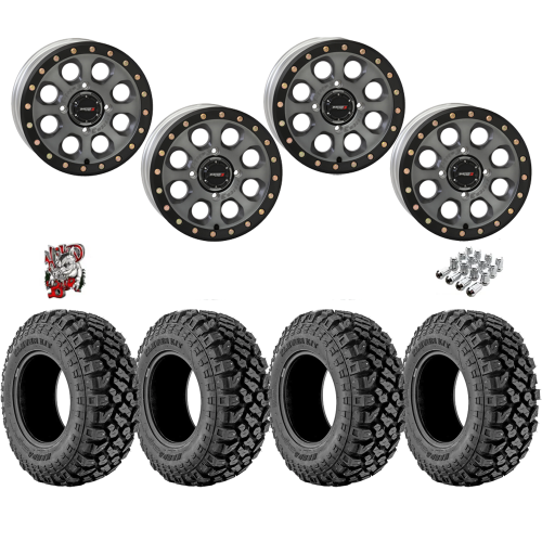 Kenda Klever X/T 32x10-14 Tires on SB-7 Matte Titanium Beadlock Wheels