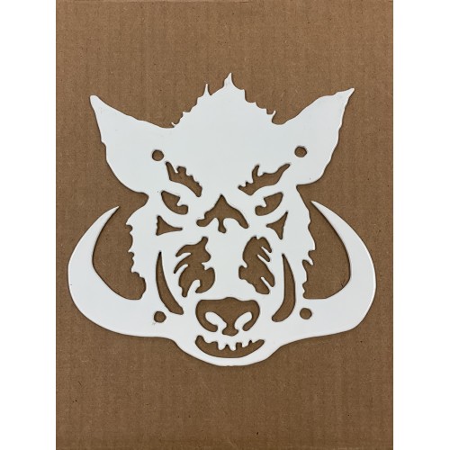 White Boar Logo Plate for Wild Boar Radiator Relocation Kit