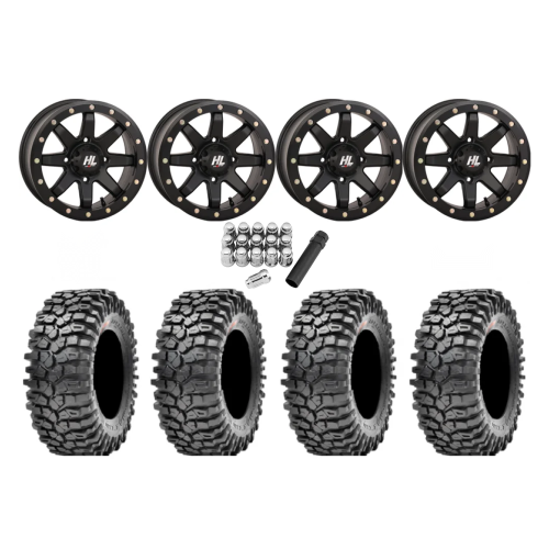 Maxxis Roxxzilla ML7 (Standard Compound) 32x10-15 Tires on HL9 Matte Black Beadlock Wheels