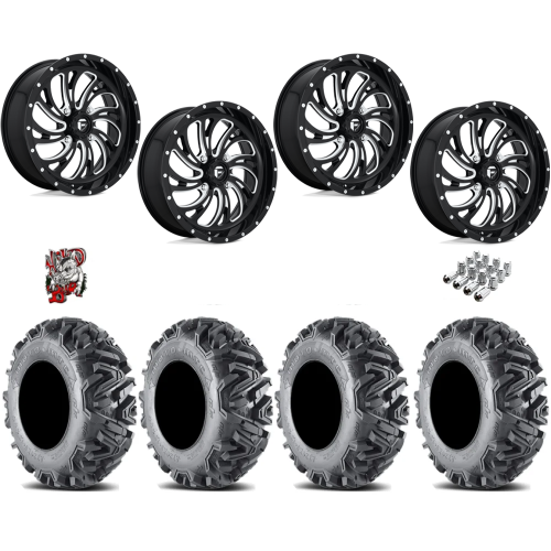 EFX MotoMTC 32x10-18 Tires on Fuel Kompressor Gloss Black Milled Wheels