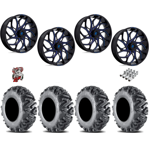 EFX MotoMTC 32x10-18 Tires on Fuel Runner Candy Blue Wheels