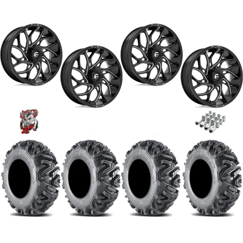 EFX MotoMTC 32x10-18 Tires on Fuel Runner Gloss Black Milled Wheels