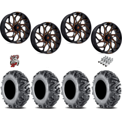 EFX MotoMTC 32x10-18 Tires on Fuel Runner Candy Orange Wheels