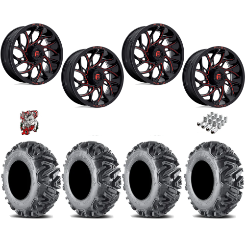 EFX MotoMTC 32x10-18 Tires on Fuel Runner Candy Red Wheels