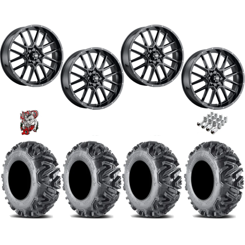 EFX MotoMTC 32x10-18 Tires on ITP Hurricane Gloss Black Wheels