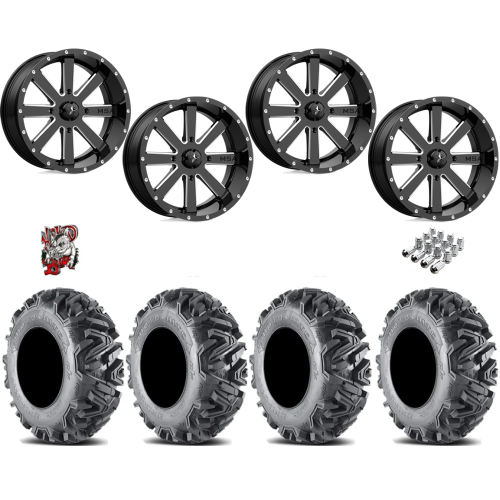 EFX MotoMTC 32x10-18 Tires on MSA M34 Flash Gloss Black Milled Wheels