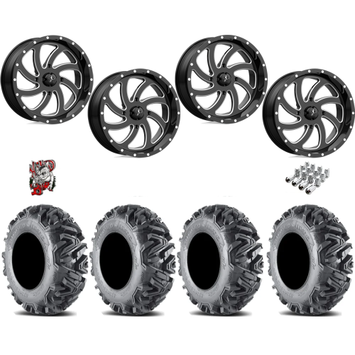 EFX MotoMTC 32x10-18 Tires on MSA M36 Switch Gloss Black Milled Wheels