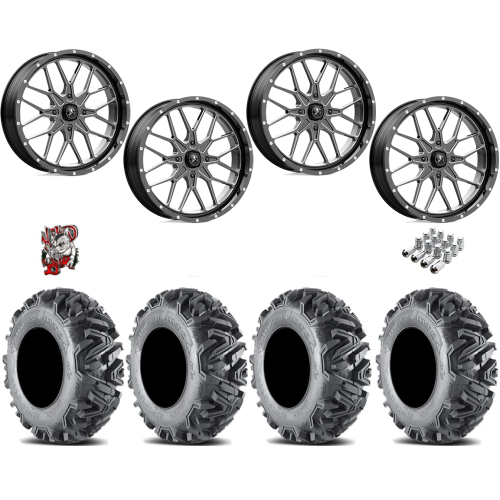 EFX MotoMTC 32x10-18 Tires on MSA M45 Portal Gloss Black Milled Wheels