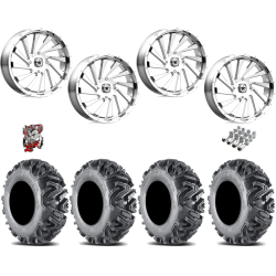 EFX MotoMTC 32x10-18 Tires on MSA M46 Blade Chrome Wheels