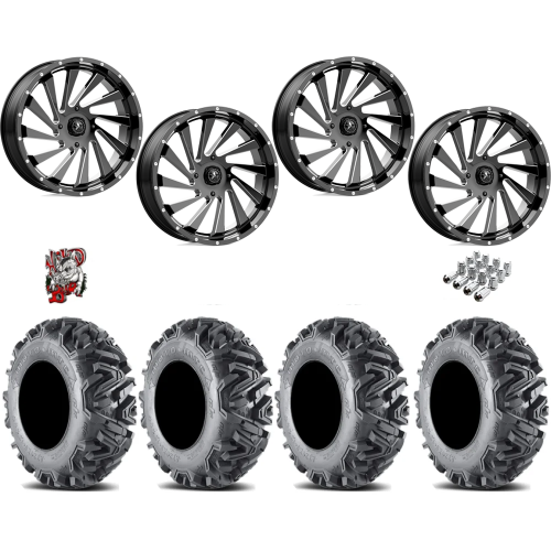 EFX MotoMTC 32x10-18 Tires on MSA M46 Blade Gloss Black Milled Wheels