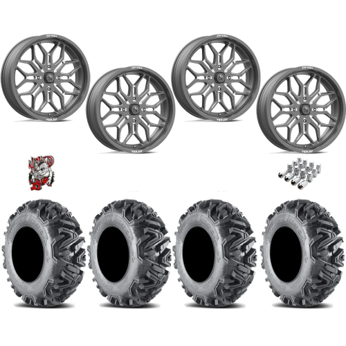 EFX MotoMTC 32x10-18 Tires on MSA M47 Sniper Gunmetal Milled Wheels