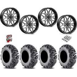 EFX MotoMTC 32x10-18 Tires on MSA M47 Sniper Gloss Black Milled Wheels