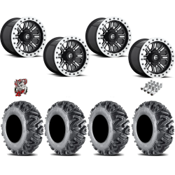 EFX MotoMTC 28x10-15 Tires on Fuel Hardline Gloss Black Milled Beadlock Wheels