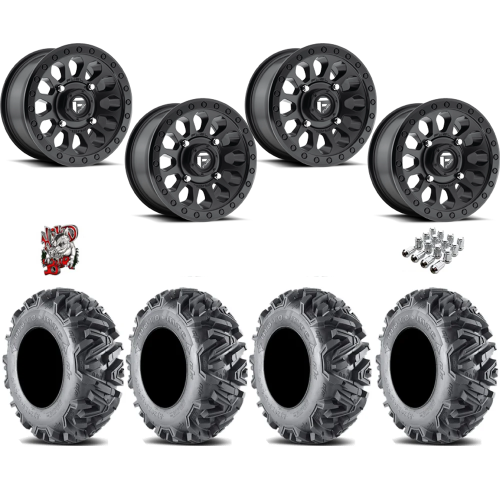 EFX MotoMTC 27x10-14 Tires on Fuel Vector Matte Black Wheels