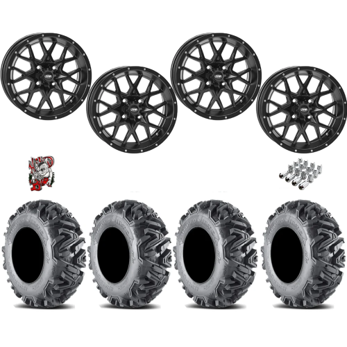 EFX MotoMTC 27x10-14 Tires on ITP Hurricane Satin Black Wheels