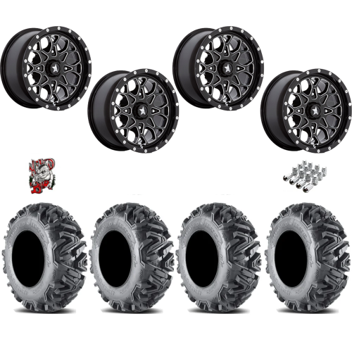 EFX MotoMTC 27x10-14 Tires on MSA M45 Portal Gloss Black Milled Wheels