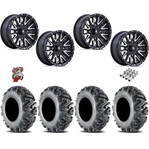 EFX MotoMTC 28x10-15 Tires on MSA M49 Creed Matte Black & Machined Wheels