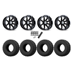 EFX Hammer 23x9.5-14 Tires on MSA M12 Diesel Gloss Black Wheels