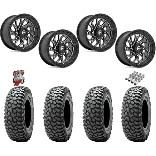 Obor RocScraper 35x10-15 Tires on Fuel Runner Gloss Black Milled Wheels