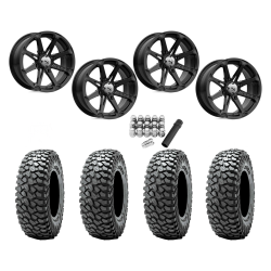 Obor RocScraper 35x10-15 Tires on MSA M12 Diesel Gloss Black Wheels