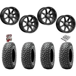 Obor RocScraper 32x10-15 Tires on MSA M12 Diesel Gloss Black Wheels