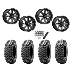 Obor RocScraper 35x10-15 Tires on MSA M41 Boxer Gloss Black Milled Wheels