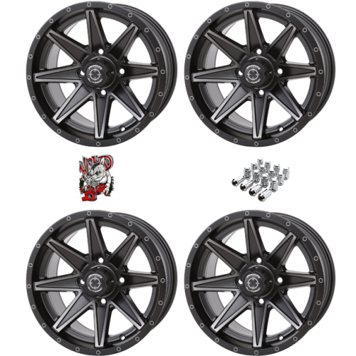 Frontline 308 Matte Dark Tint 14x7 Wheels/Rims (Full Set)