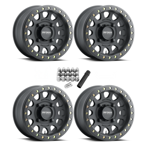 Method 401 UTV Beadlock Matte Black 15x10 Wheel/Rim (Full Set)