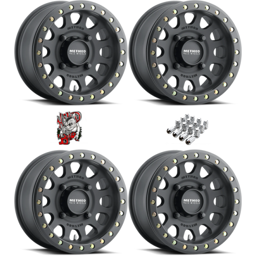 Method 401 UTV Beadlock Matte Black 15x10 Wheel/Rim (Full Set)